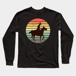 Cowboy Horseman Vintage Sunset Ride Long Sleeve T-Shirt